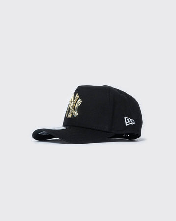 black/gold new era 940 kframe new york yankees fractured new era cap