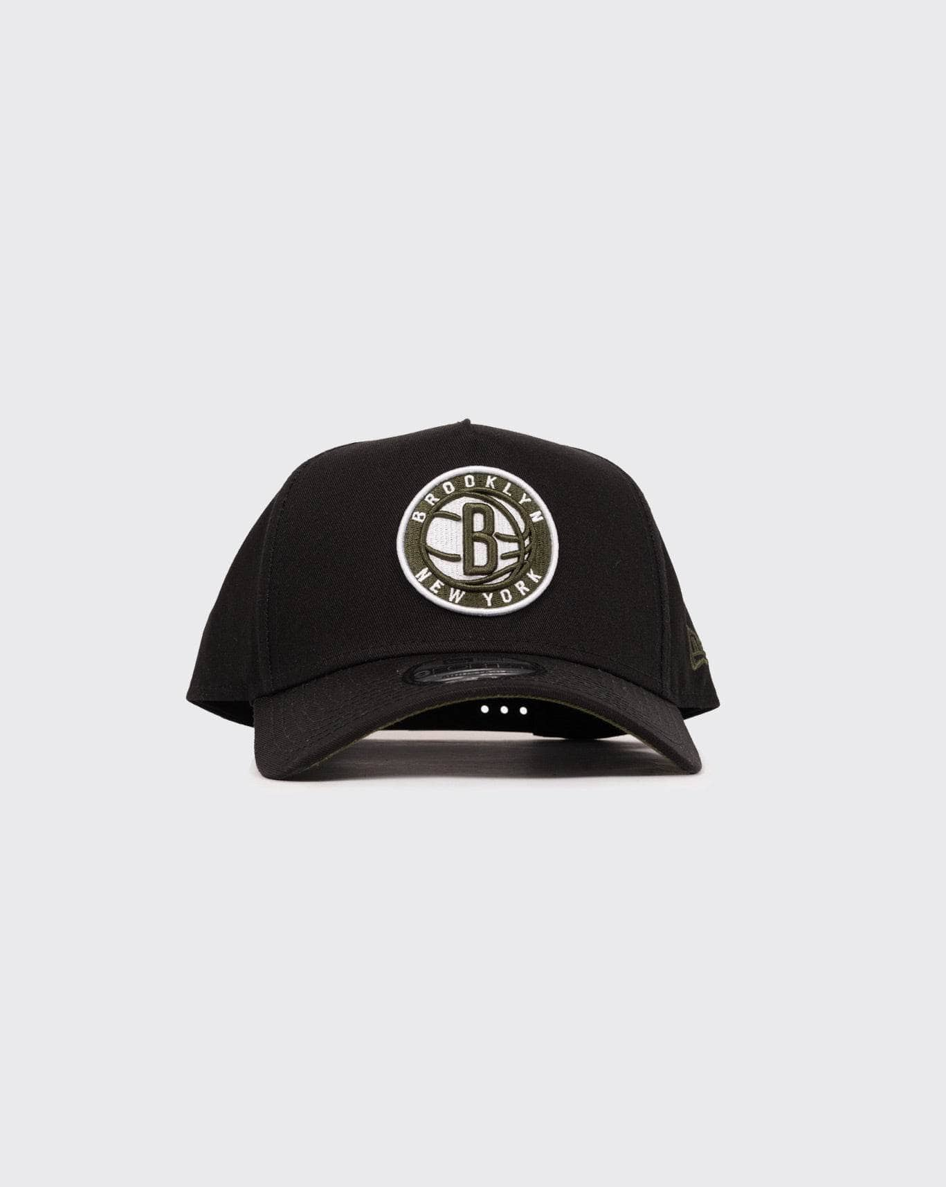 Black/RifleGreen/White New Era 940 A-Frame Brooklyn Nets new era cap