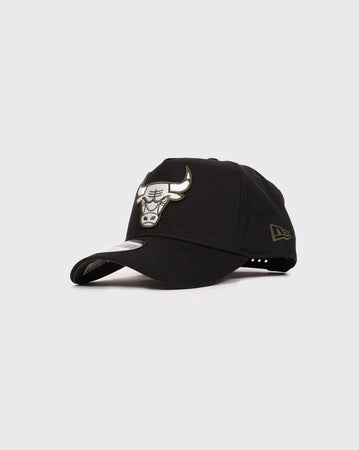 Black/RifleGreen/White New Era 940 A-Frame Chicago Bulls new era cap