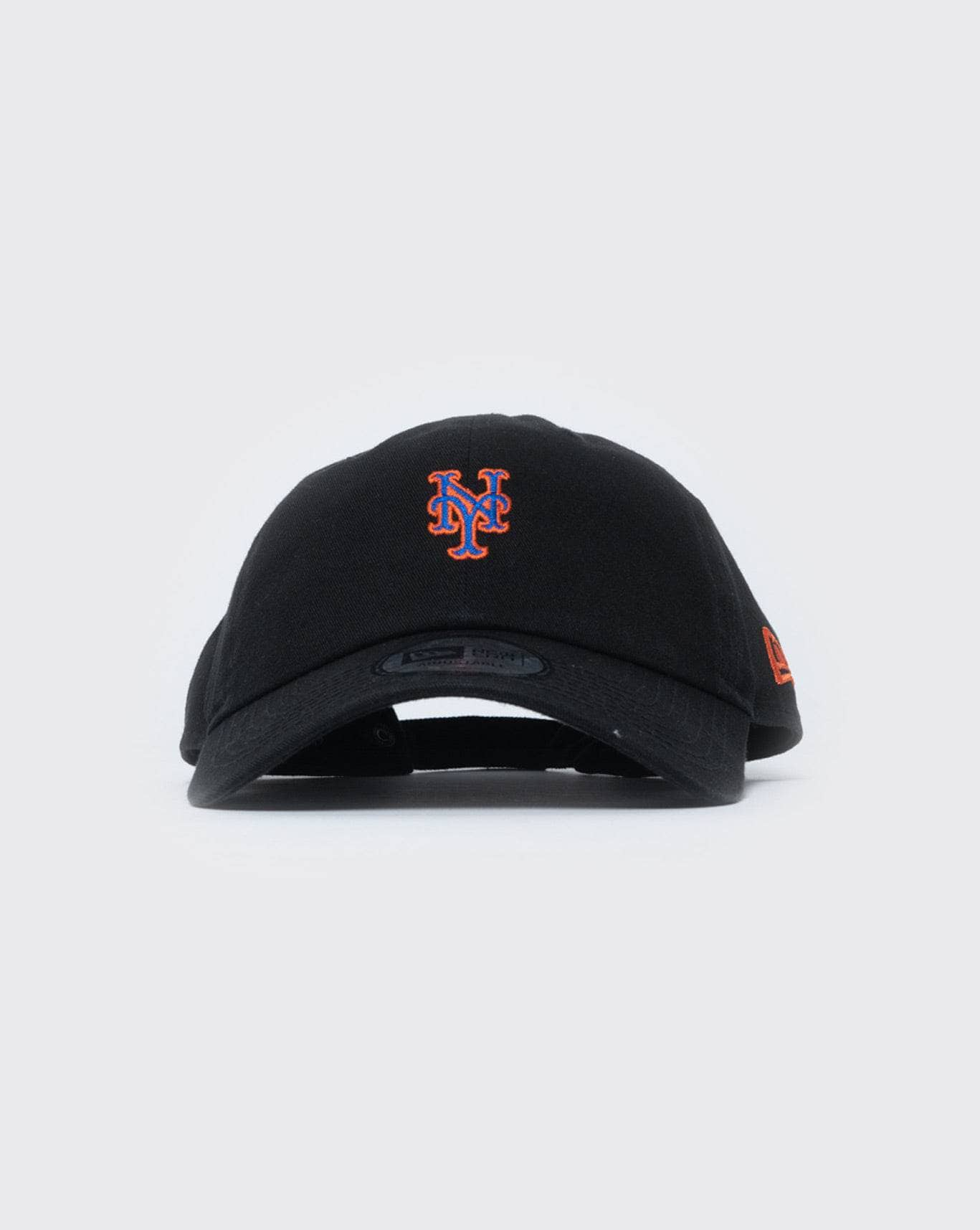 black/orange new era casual classic new york mets new era cap