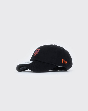 black/orange new era casual classic new york mets new era cap