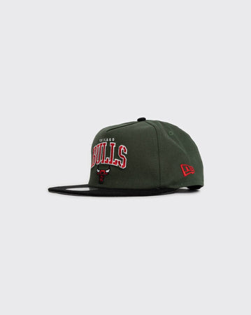 Cil/Grn New Era Chicago Bulls Golfer Stencil new era cap