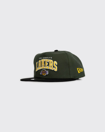 Cil/Grn New Era Los Angeles Lakers Golfer Stencil new era cap