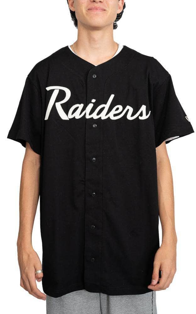 new era las vegas raiders button up wordmark tee new era Shirt