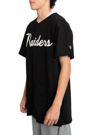 new era las vegas raiders button up wordmark tee new era Shirt