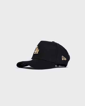 black/gold new era womens 940 aframe los angeles dodgers new era cap