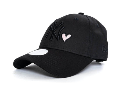 BLACK new era womens 940 new york yankees heart new era cap