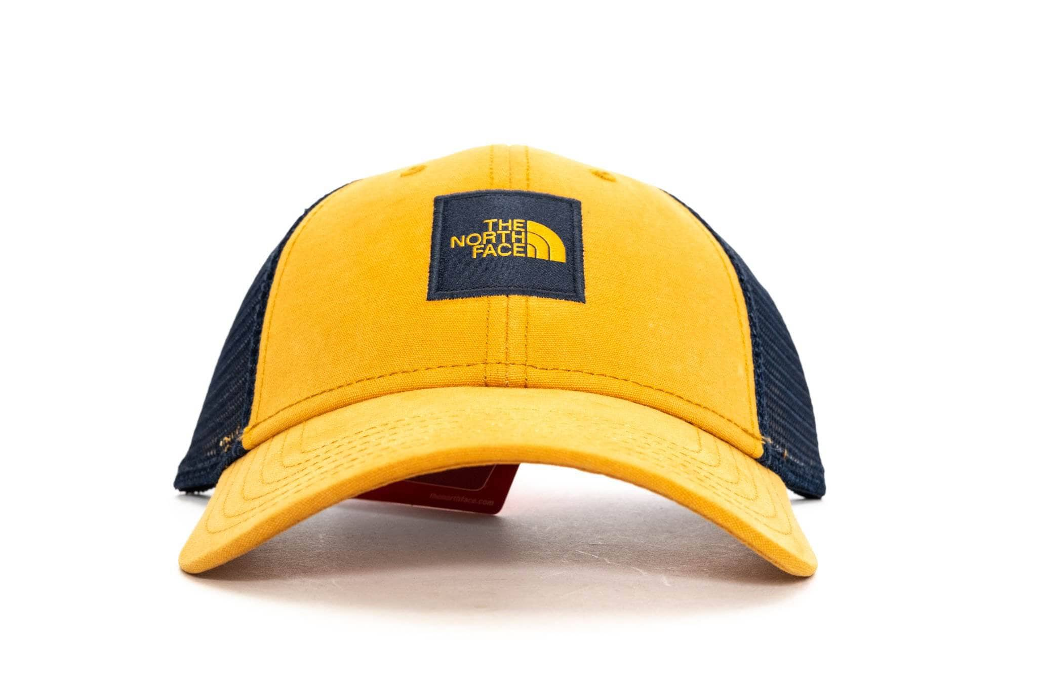 CITRINE YELLOW / URBAN NAVY the north face box logo trucker hat the north face cap