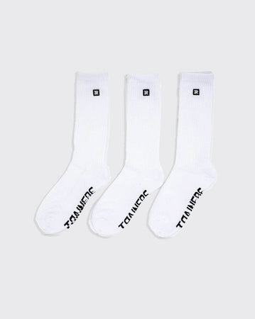 WHITE / US 9-12 trainers crew 3 pack sock trainers sock